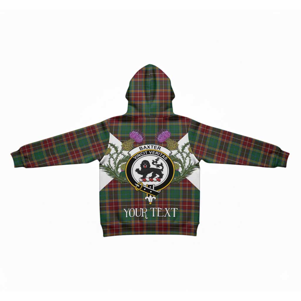 Baxter Tartan Family Crest Kid Hoodie Scottish Burns Night Thistle Floral