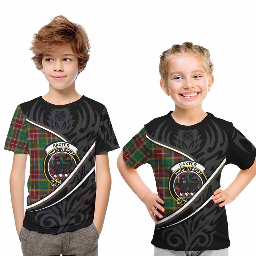 Baxter Tartan Family Crest Kid T-shirt Celtic Scottish Thistle Floral - Tartan Vibes Clothing