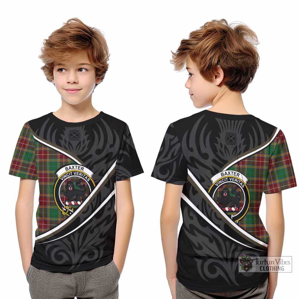 Baxter Tartan Family Crest Kid T-shirt Celtic Scottish Thistle Floral - Tartan Vibes Clothing