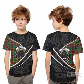 Baxter Tartan Family Crest Kid T-shirt Celtic Scottish Thistle Floral - Tartan Vibes Clothing