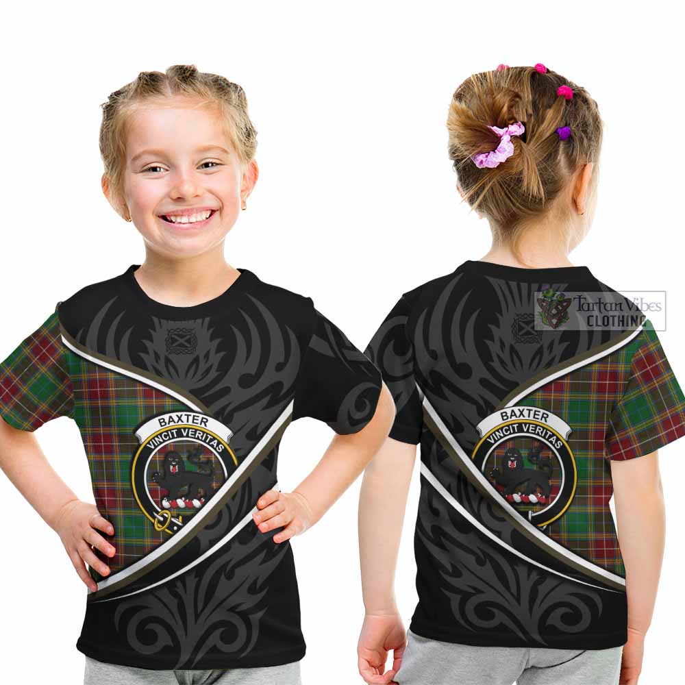 Baxter Tartan Family Crest Kid T-shirt Celtic Scottish Thistle Floral - Tartan Vibes Clothing