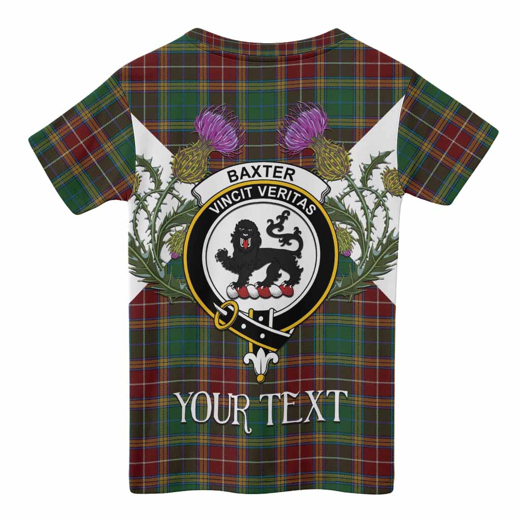 Baxter Tartan Family Crest Kid T-shirt Scottish Burns Night Thistle Floral