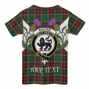 Baxter Tartan Family Crest Kid T-shirt Scottish Burns Night Thistle Floral