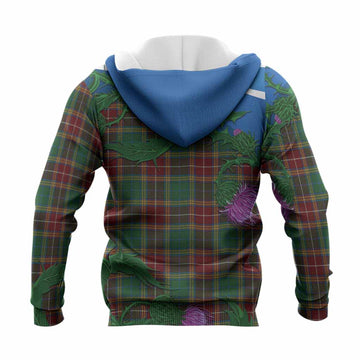 Baxter Tartan Family Crest Knitted Hoodie Thistle in Minimalism