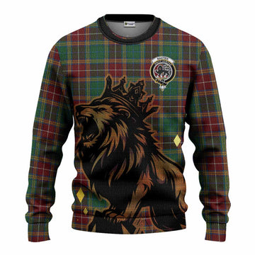 Baxter Tartan Family Crest Knitted Sweater Crowned Lion Roaring