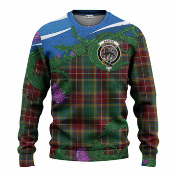 Baxter Tartan Family Crest Knitted Sweater Thistle in Minimalism