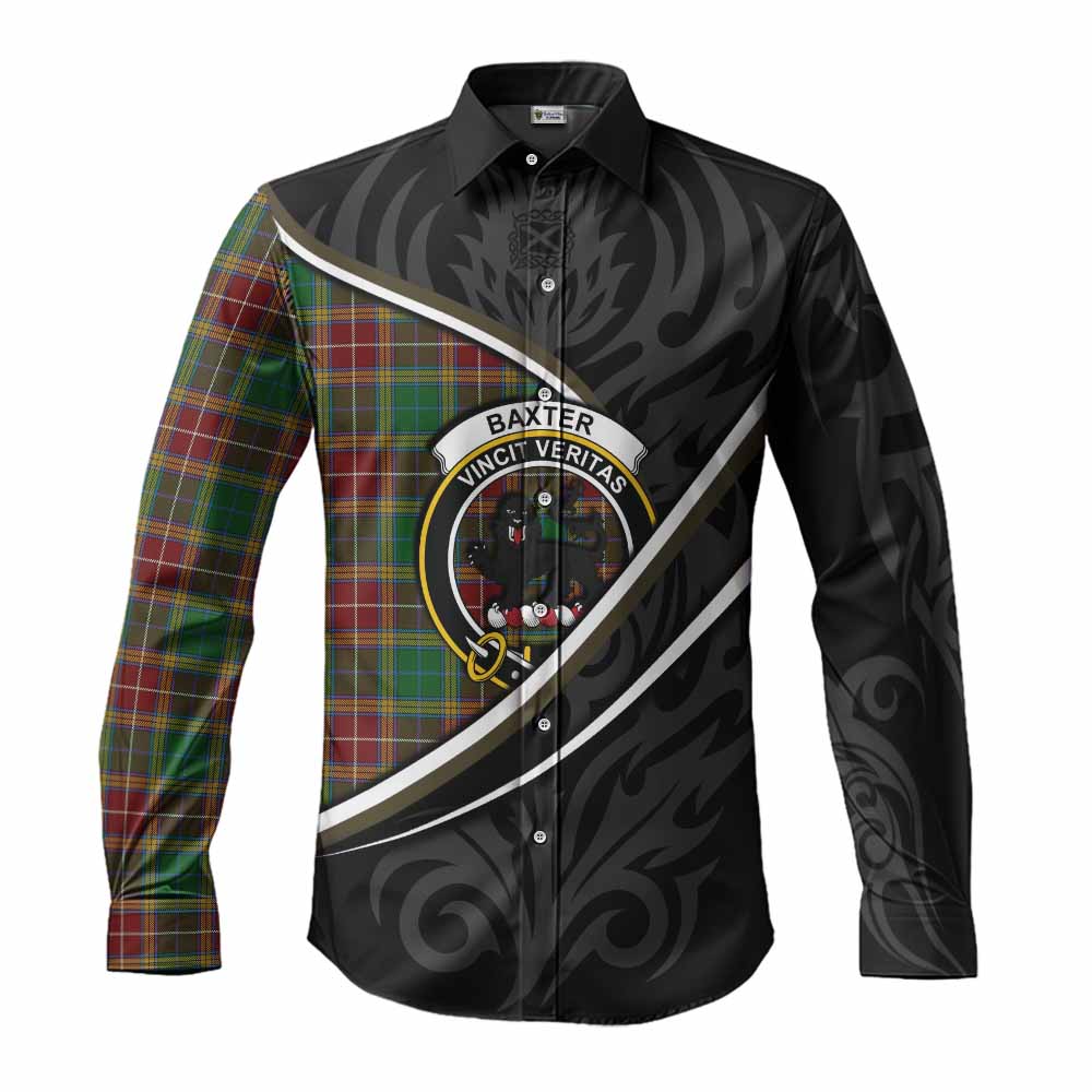 Baxter Tartan Family Crest Long Sleeve Button Shirts Celtic Scottish Thistle Floral - Tartan Vibes Clothing
