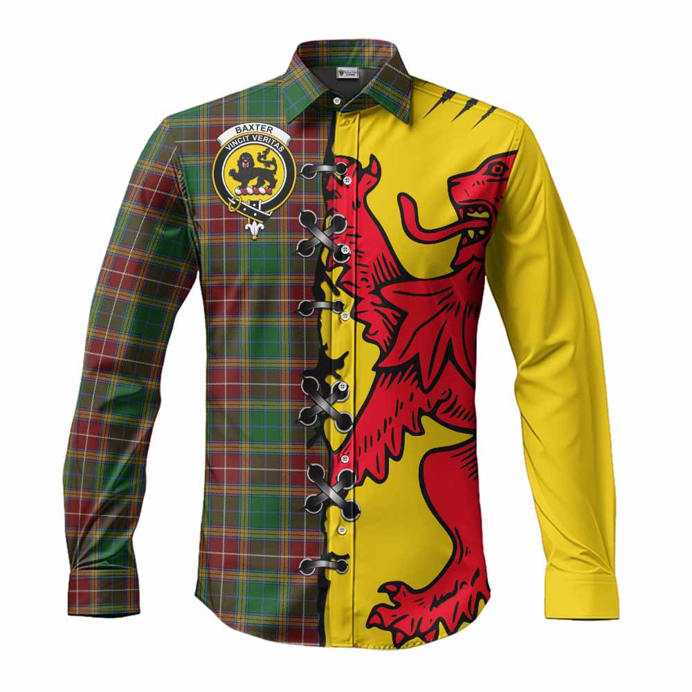 Baxter Tartan Family Crest Long Sleeve Button Shirts Lion Rampant Honor - Tartan Vibes Clothing