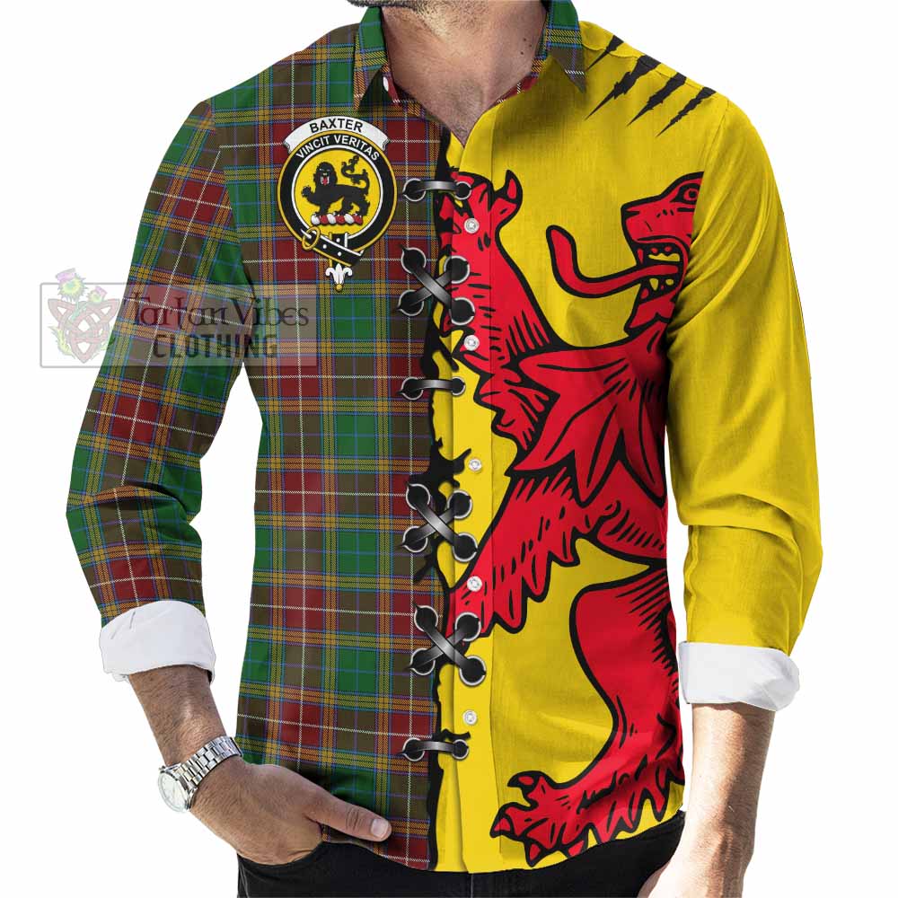Baxter Tartan Family Crest Long Sleeve Button Shirts Lion Rampant Honor - Tartan Vibes Clothing