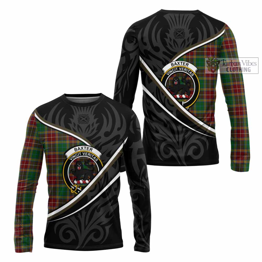 Baxter Tartan Family Crest Long Sleeve T-Shirt Celtic Scottish Thistle Floral - Tartan Vibes Clothing