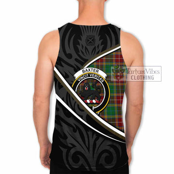 Baxter Tartan Family Crest Men Tank Top Celtic Scottish Thistle Floral