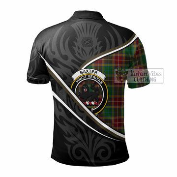 Baxter Tartan Family Crest Polo Shirt Celtic Scottish Thistle Floral