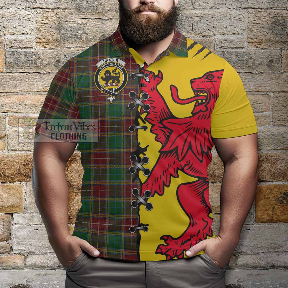 Baxter Tartan Family Crest Polo Shirt Lion Rampant Honor - Tartan Vibes Clothing
