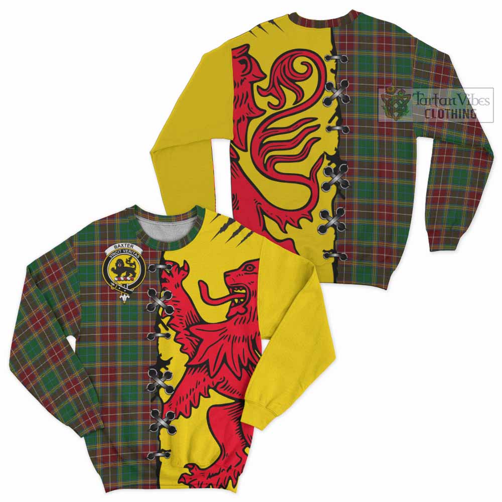 Baxter Tartan Family Crest Sweatshirt Lion Rampant Honor - Tartan Vibes Clothing