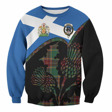Baxter Tartan Family Crest Sweatshirt Scotland Thistle Floral Flag Style