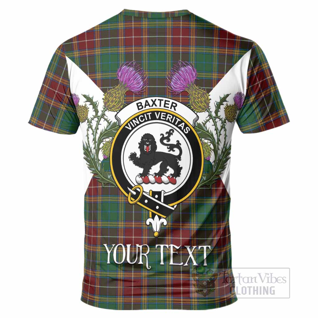 Baxter Tartan Family Crest T-Shirt Scottish Burns Night Thistle Floral