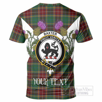 Baxter Tartan Family Crest T-Shirt Scottish Burns Night Thistle Floral