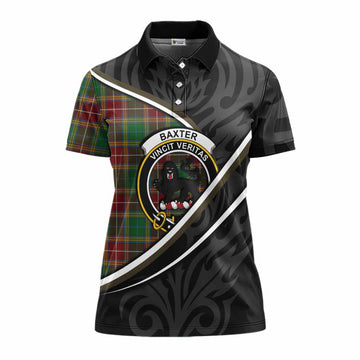 Baxter Tartan Family Crest Women's Polo Shirt Celtic Scottish Thistle Floral