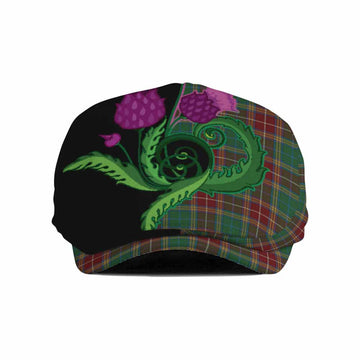 Baxter Tartan Flat Cap, Jeff Cap Traditional Scottish Thistle