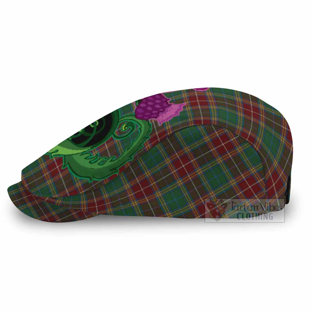 Baxter Tartan Flat Cap, Jeff Cap Traditional Scottish Thistle