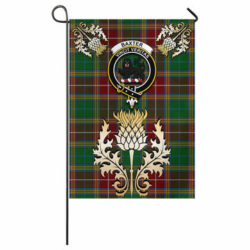 Baxter Tartan Garden Flag with Golden Regal Scottish Thistle Emblem - Tartan Vibes Clothing