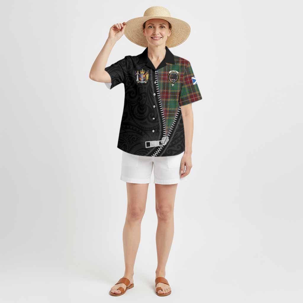 Baxter Tartan Hawaiian Shirt New Zealand Pattern Unique Zipper Stylized