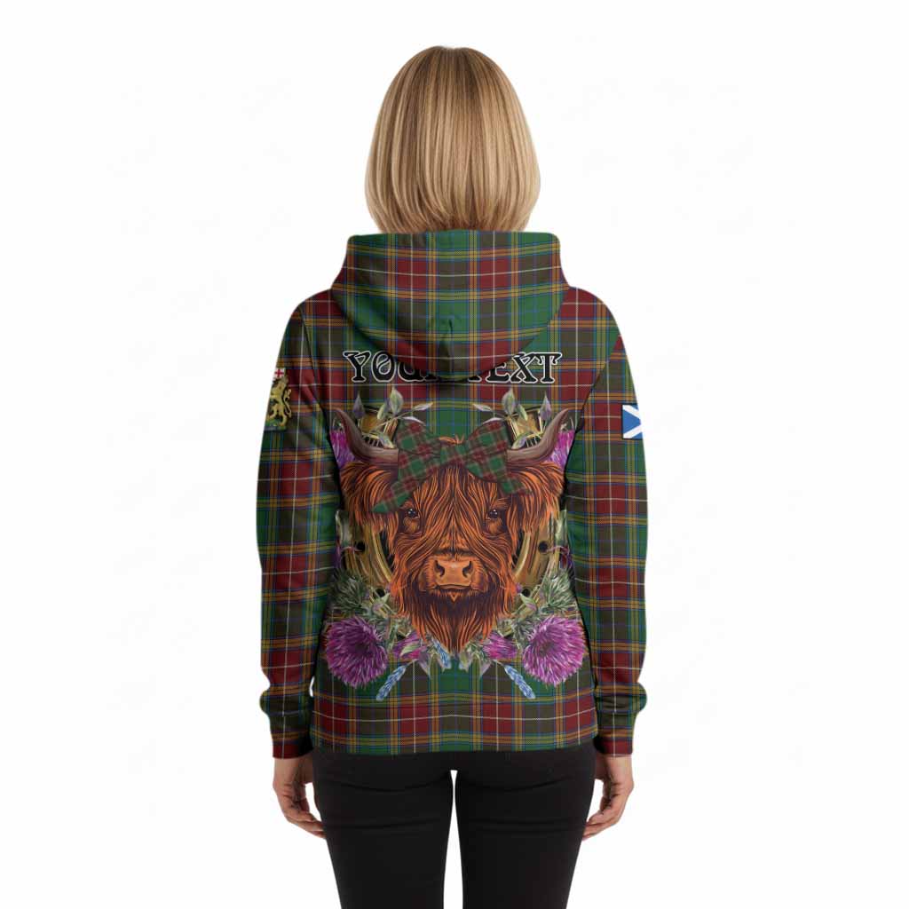 Baxter Tartan Hoodie Scottish Thistle Heilan Coo