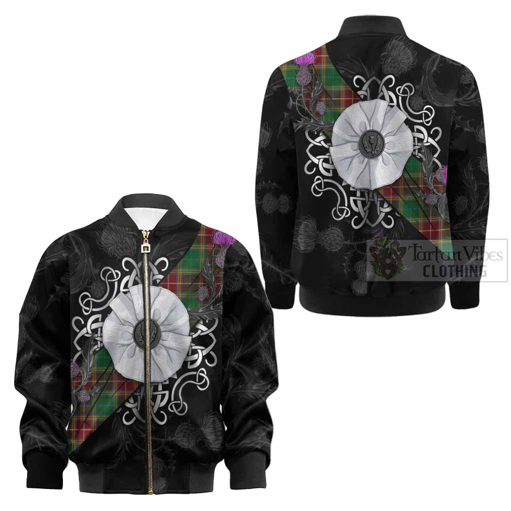 Baxter Tartan Kid Bomber Jacket Jacobite White Rose - Tartan Vibes Clothing