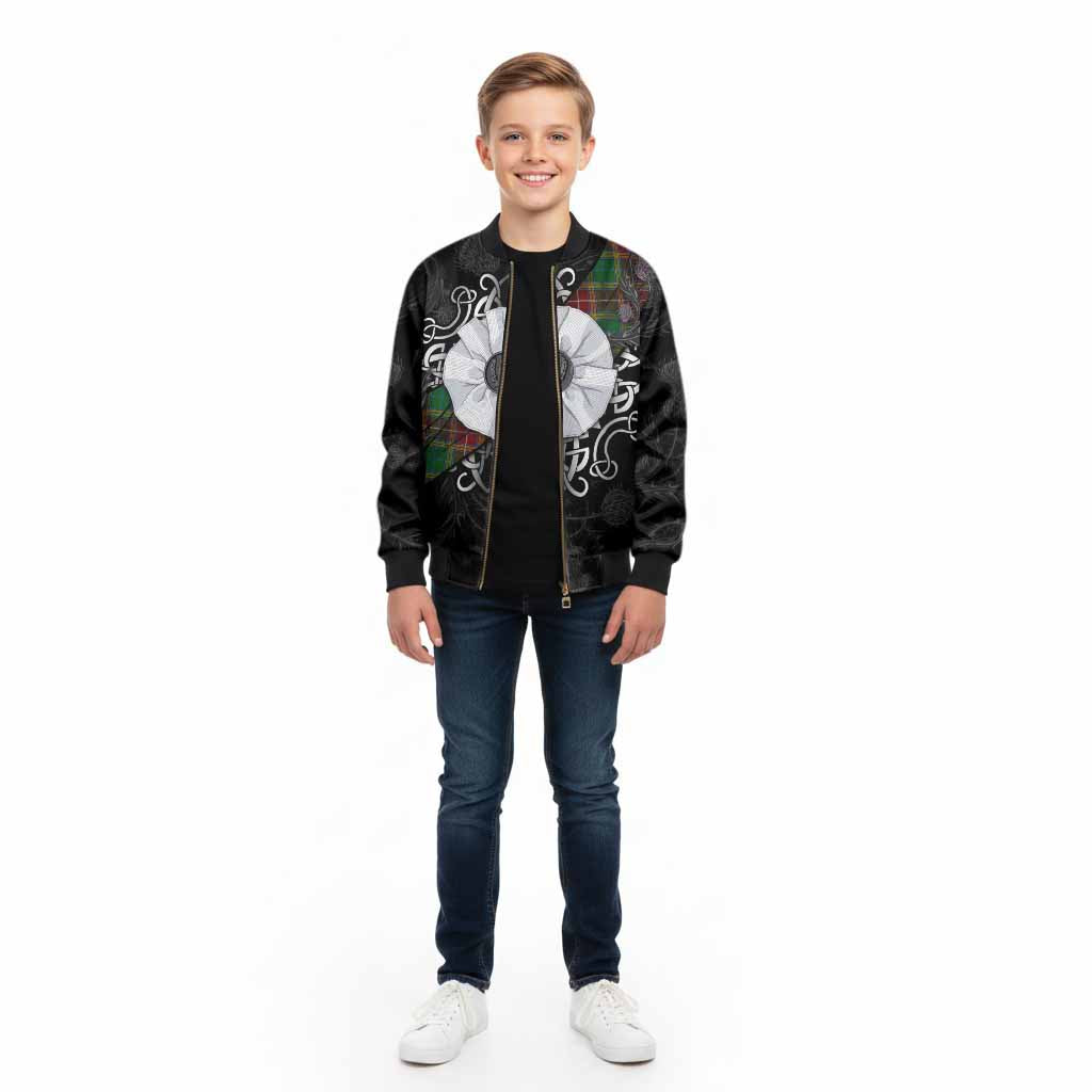 Baxter Tartan Kid Bomber Jacket Jacobite White Rose - Tartan Vibes Clothing