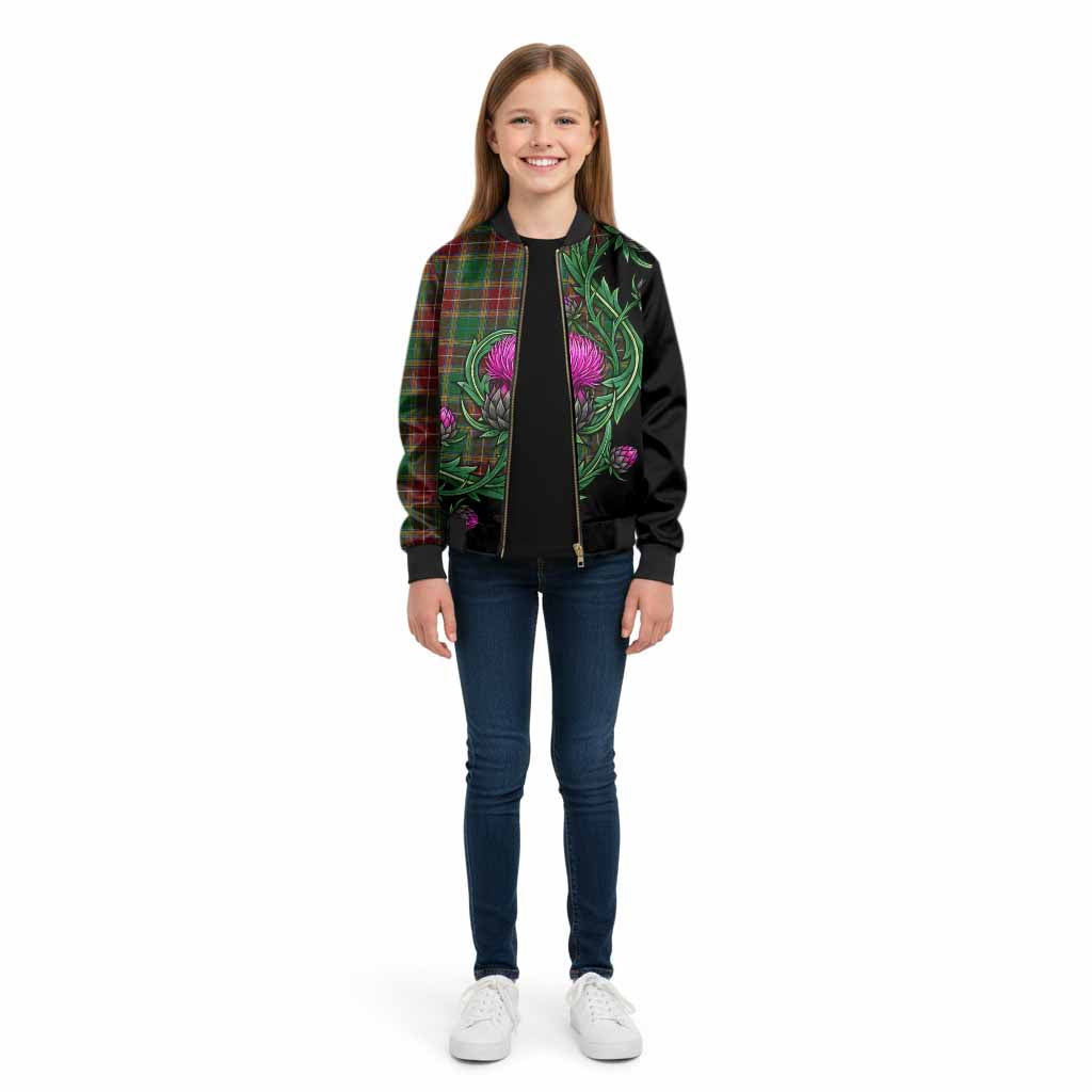 Baxter Tartan Kid Bomber Jacket Resilient Scottish Thistle - Tartan Vibes Clothing
