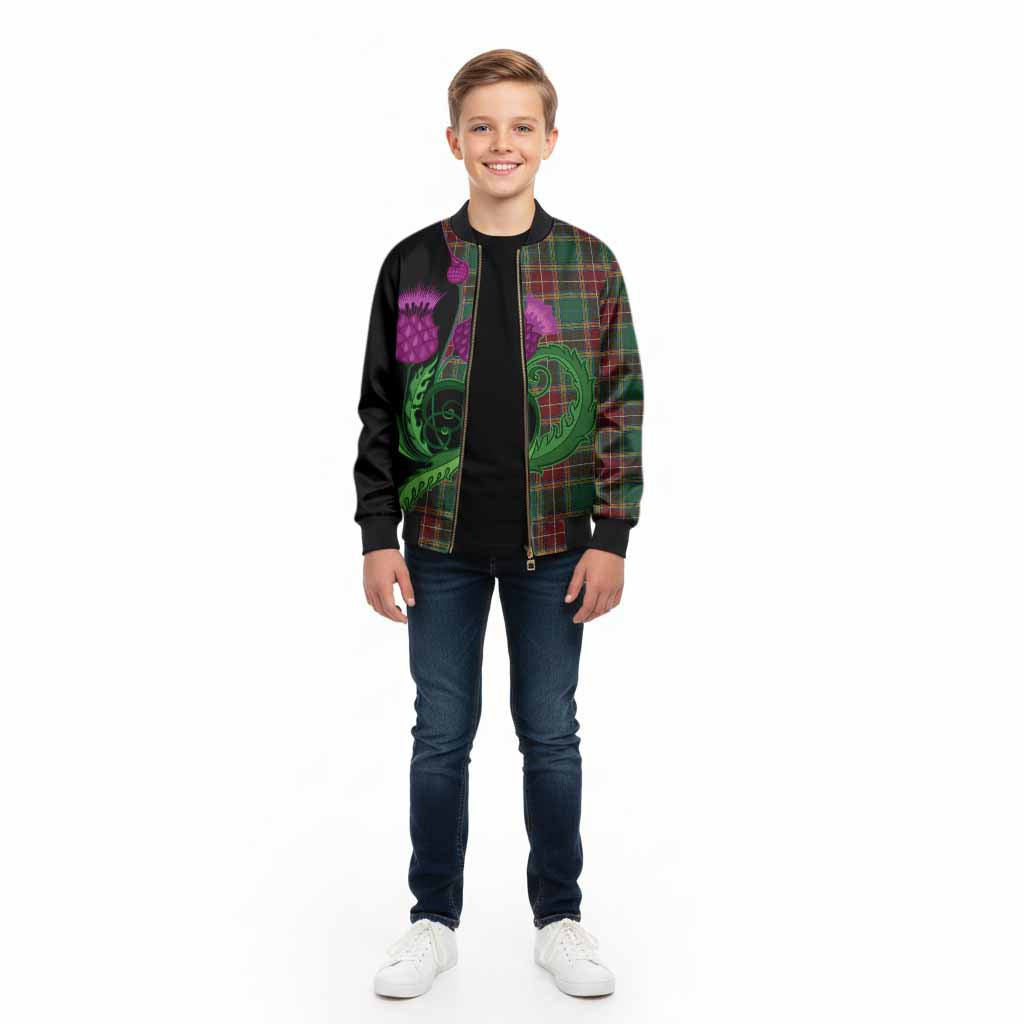 Baxter Tartan Kid Bomber Jacket Traditional Scottish Thistle