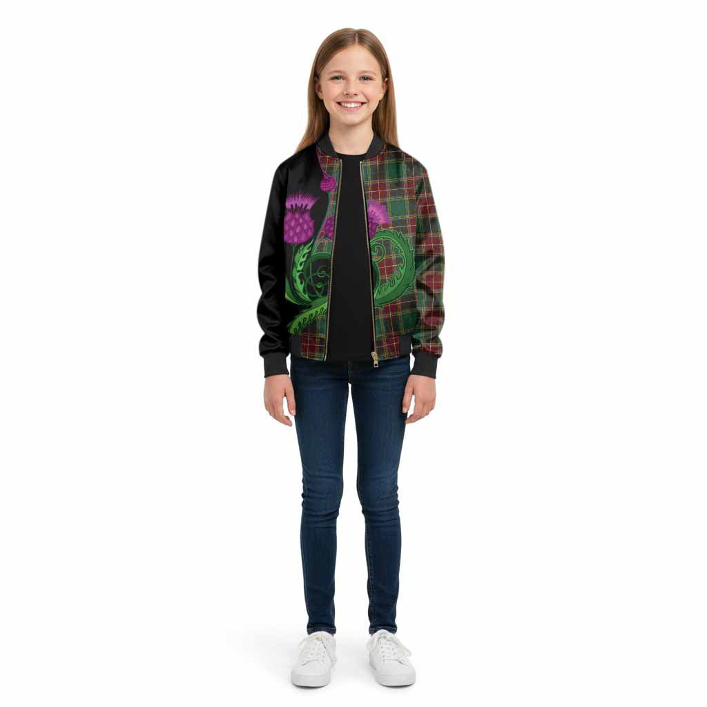 Baxter Tartan Kid Bomber Jacket Traditional Scottish Thistle