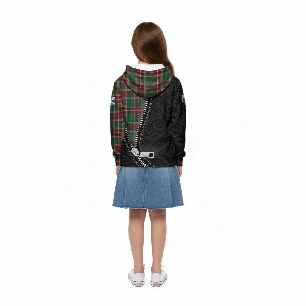 Baxter Tartan Kid Hoodie New Zealand Pattern Unique Zipper Stylized