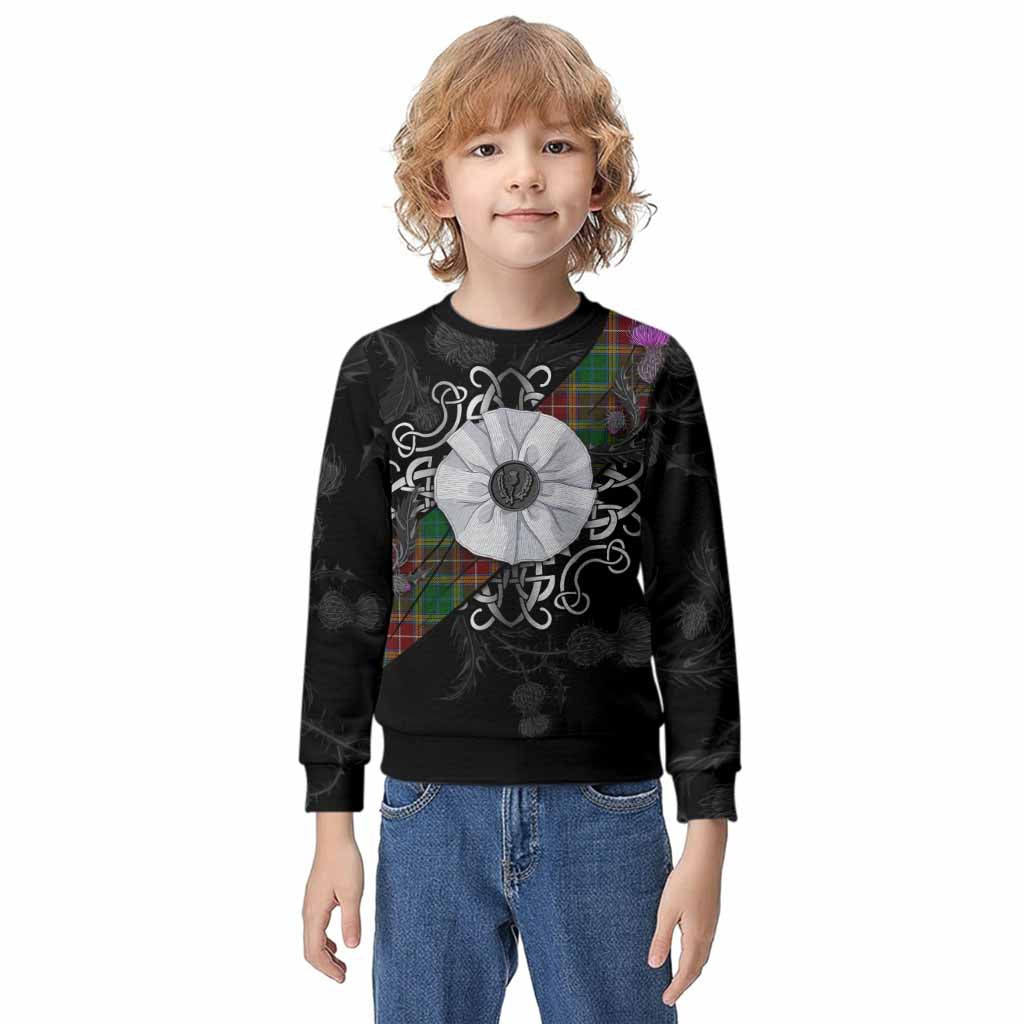 Baxter Tartan Kid Knitted Sweatshirt Jacobite White Rose Kid - Tartan Vibes Clothing