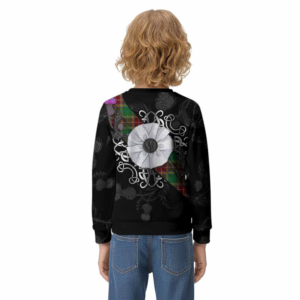 Baxter Tartan Kid Knitted Sweatshirt Jacobite White Rose - Tartan Vibes Clothing