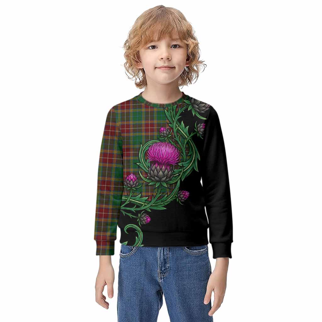 Baxter Tartan Kid Knitted Sweatshirt Resilient Scottish Thistle Kid - Tartan Vibes Clothing