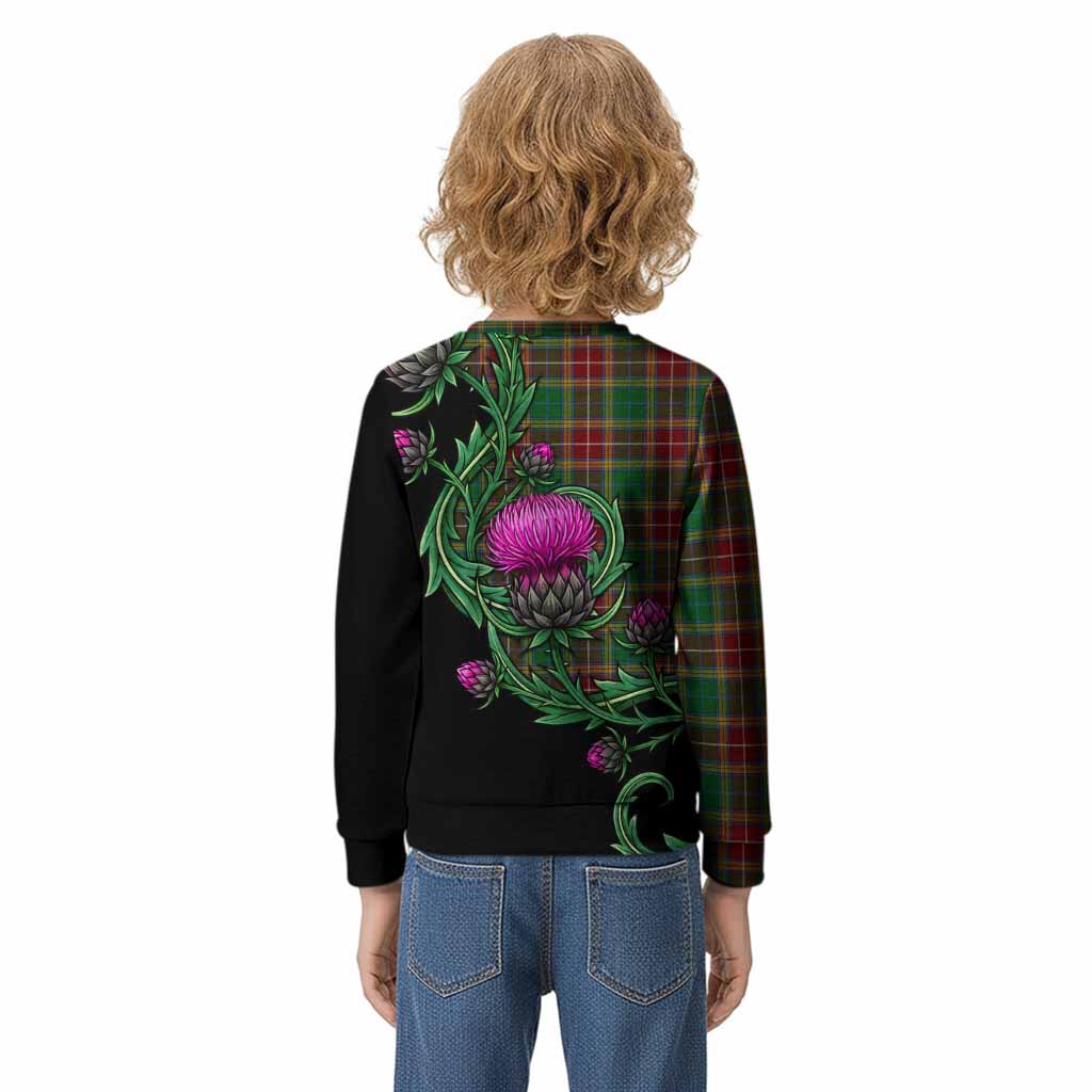 Baxter Tartan Kid Knitted Sweatshirt Resilient Scottish Thistle - Tartan Vibes Clothing