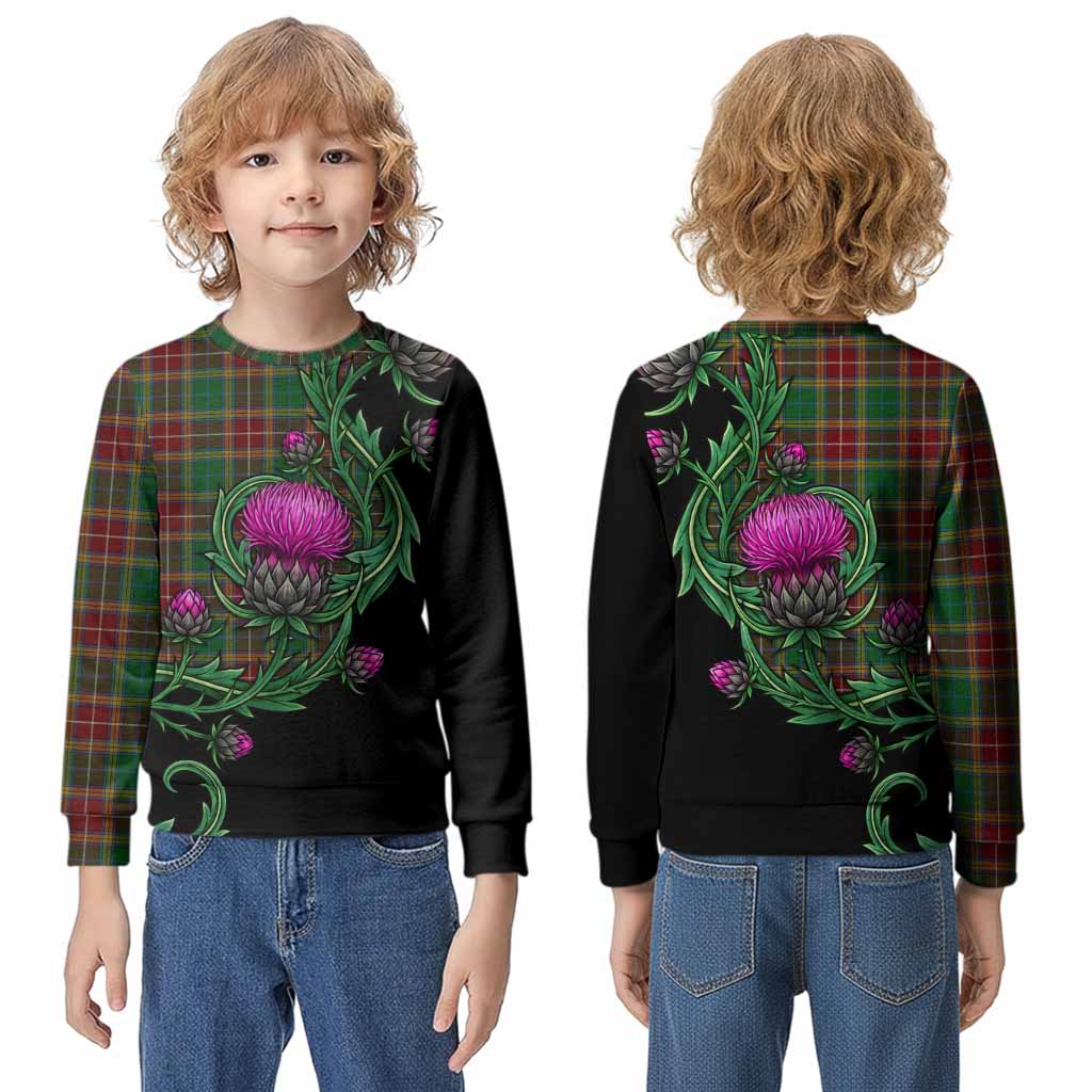 Baxter Tartan Kid Knitted Sweatshirt Resilient Scottish Thistle - Tartan Vibes Clothing