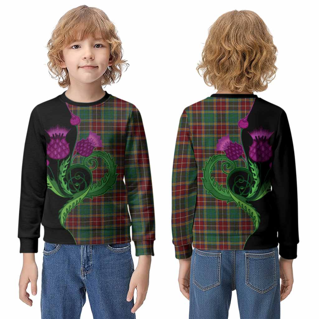 Baxter Tartan Kid Knitted Sweatshirt Traditional Scottish Thistle