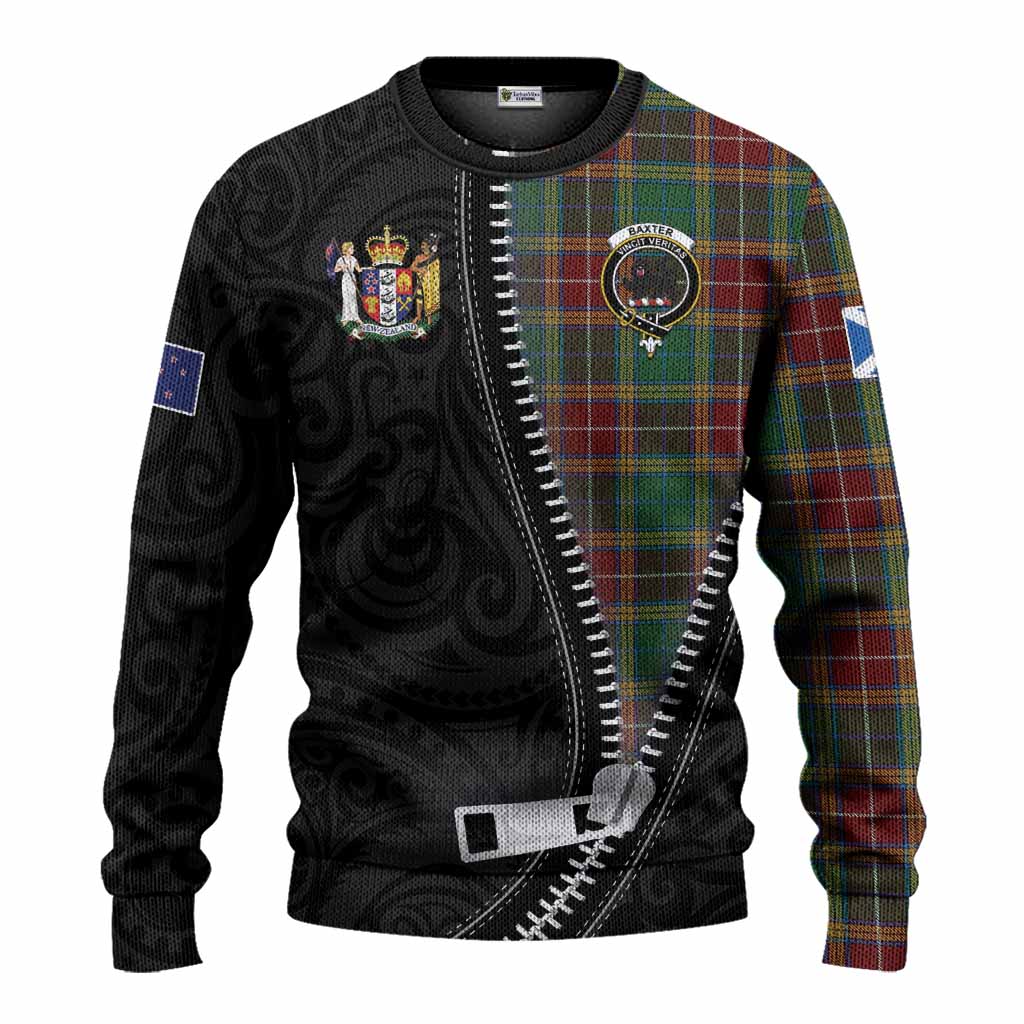 Baxter Tartan Knitted Sweater New Zealand Pattern Unique Zipper Stylized