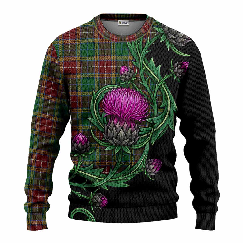Baxter Tartan Knitted Sweater Resilient Scottish Thistle Unisex - Tartan Vibes Clothing
