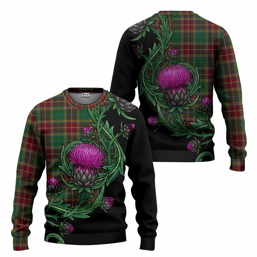 Baxter Tartan Knitted Sweater Resilient Scottish Thistle - Tartan Vibes Clothing