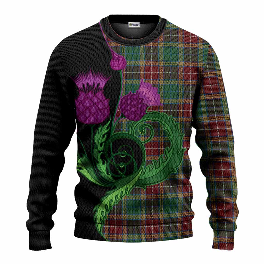 Baxter Tartan Knitted Sweater Traditional Scottish Thistle