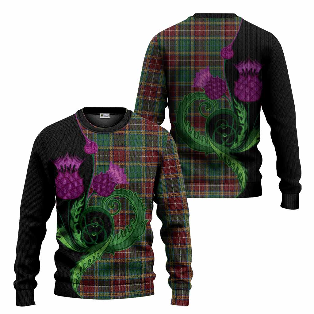 Baxter Tartan Knitted Sweater Traditional Scottish Thistle