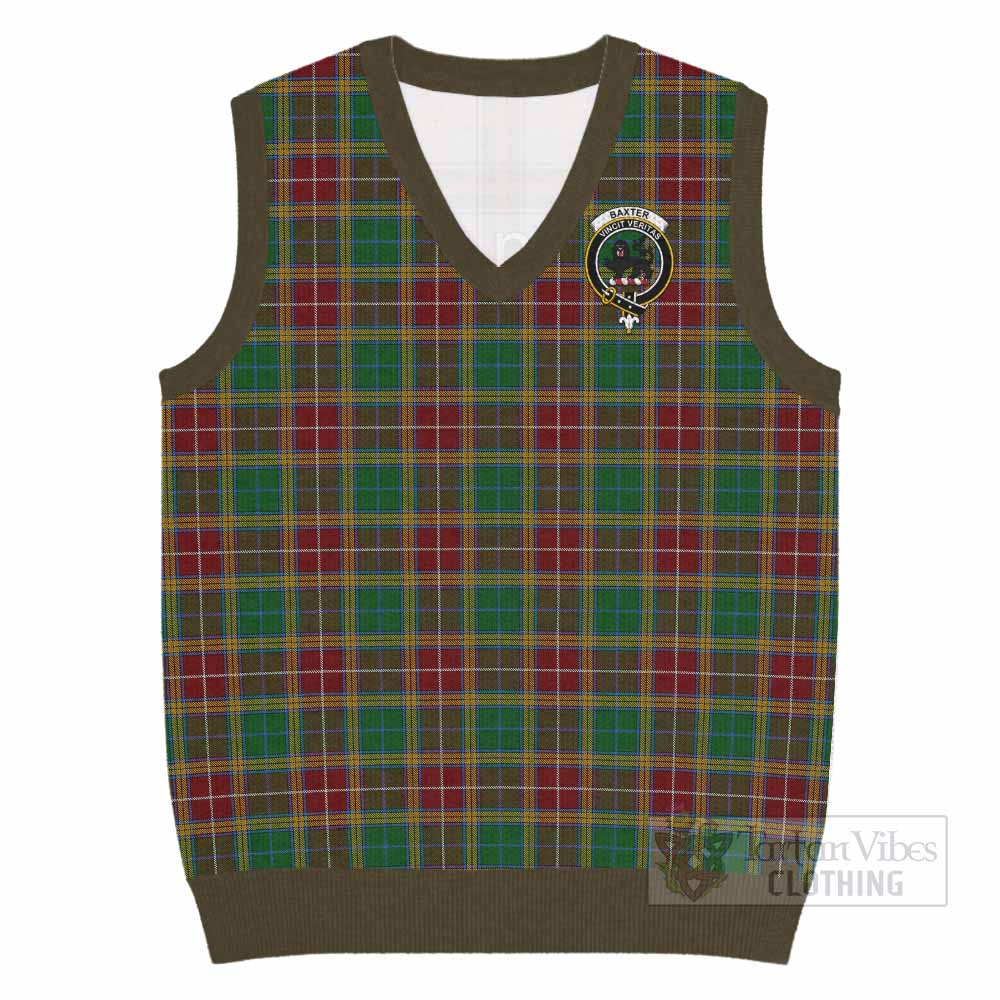 Baxter Tartan Knitted V-Neck Vest with Family Crest - Tartan Vibes Clothing