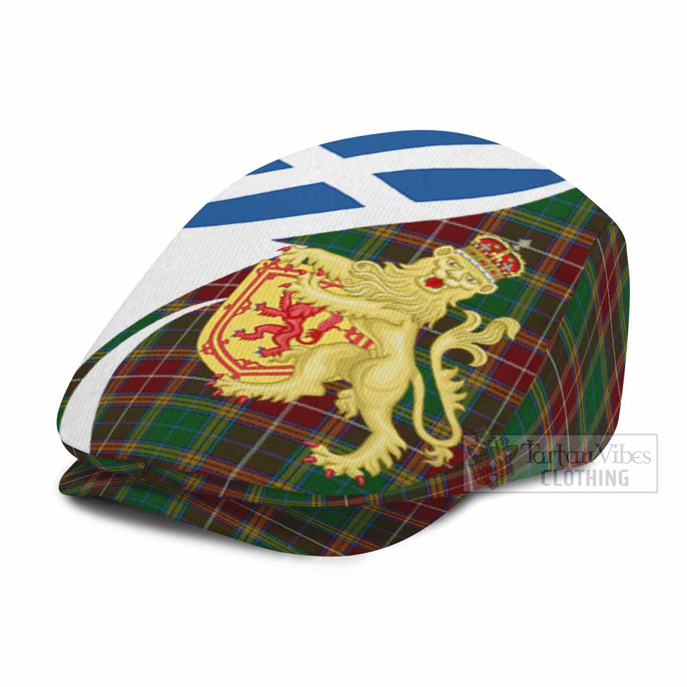 Baxter Tartan Lion Rampant Flat Cap, Jeff Cap Classic Scottish Style - Tartan Vibes Clothing