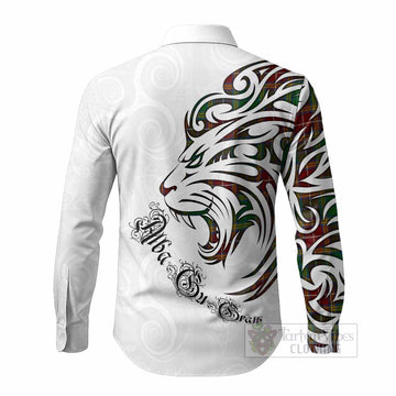 Baxter Tartan Lion Roar Long Sleeve Button Shirts Alba Gu Brath with Celtic Motifs