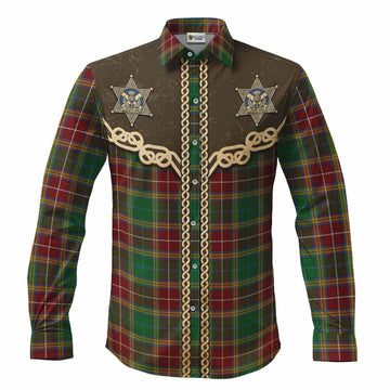 Baxter Tartan Long Sleeve Button Shirts Bigfoot Riding The Kelpie Monster