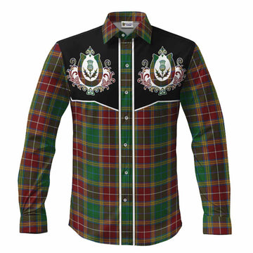 Baxter Tartan Long Sleeve Button Shirts Horseshoe Ornament Men's Shirt S - Tartan Vibes Clothing