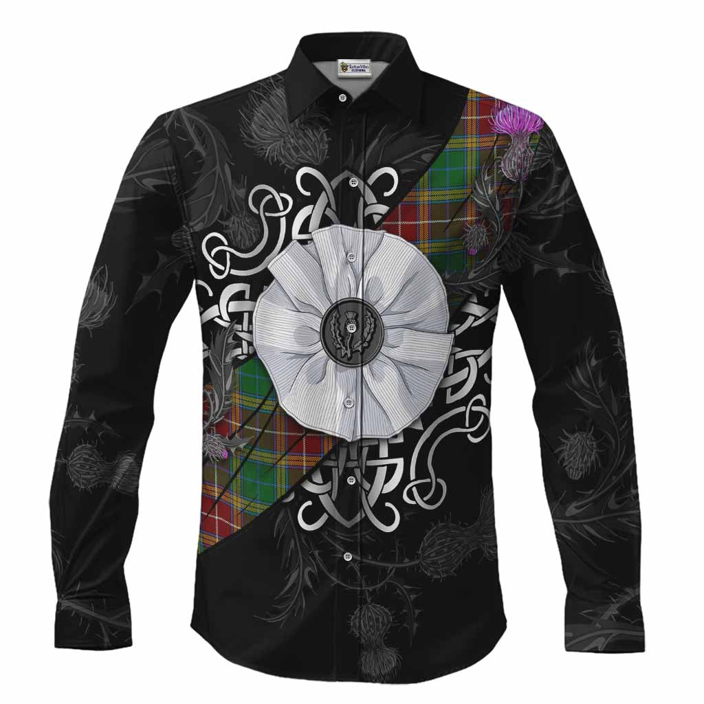 Baxter Tartan Long Sleeve Button Shirts Jacobite White Rose Men's Shirt S - Tartan Vibes Clothing